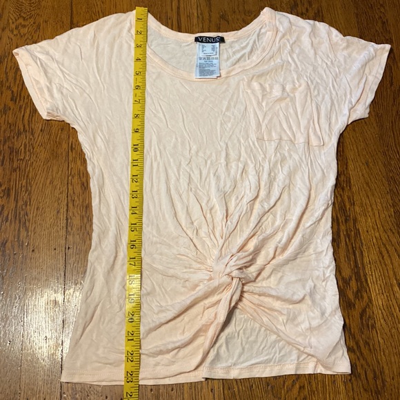 NWOT Venus XS Light Pink Twisted Knot Detail Short Sleeve Shirt - Picture 5 of 7